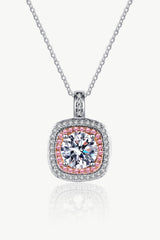 Adored Moissanite Geometric Pendant Necklace - Admiresty