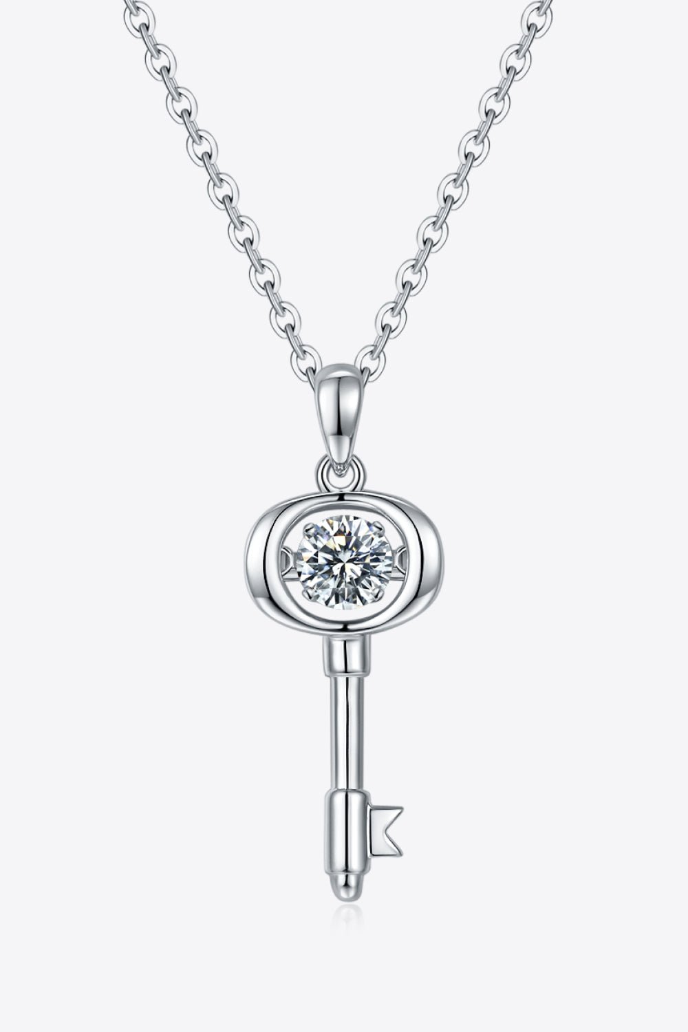 Adored Moissanite Key Pendant Necklace - Admiresty