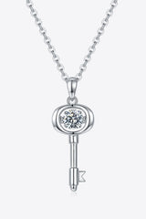 Adored Moissanite Key Pendant Necklace - Admiresty