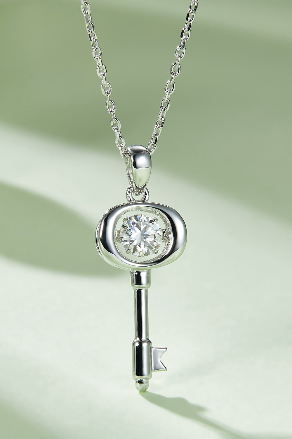 Adored Moissanite Key Pendant Necklace - Admiresty