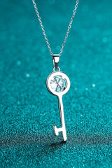 Adored Moissanite Key Pendant Necklace - Admiresty