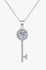 Adored Moissanite Key Pendant Necklace - Admiresty