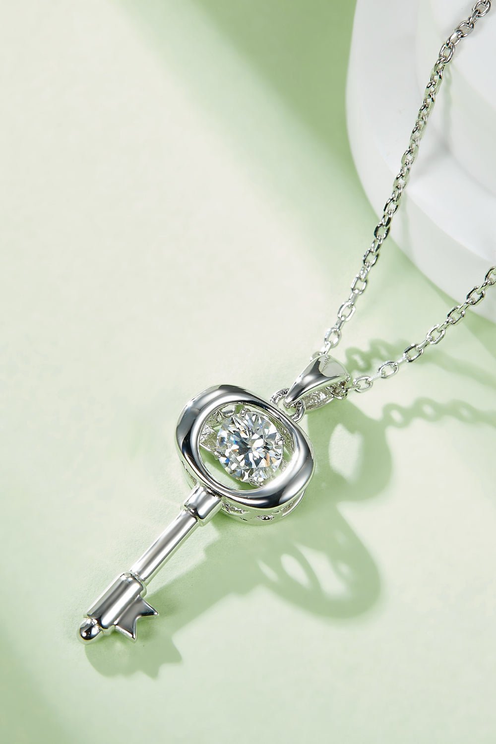 Adored Moissanite Key Pendant Necklace - Admiresty