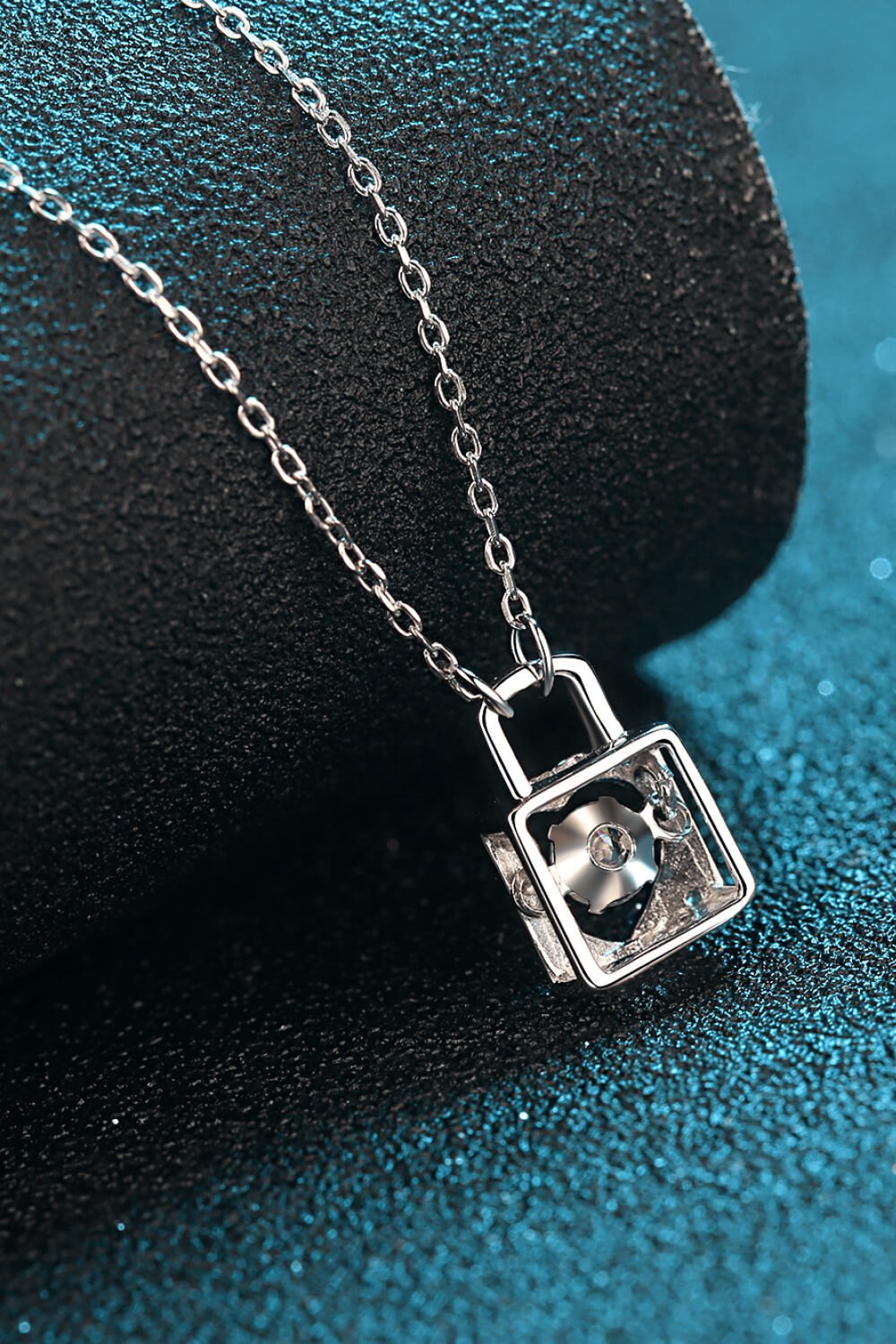 Adored Moissanite Lock Pendant Necklace - Admiresty