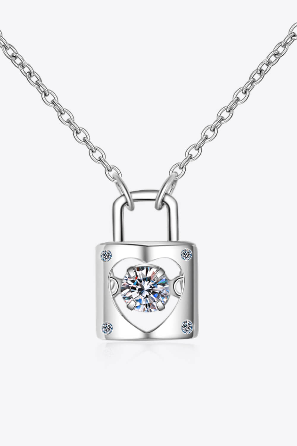 Adored Moissanite Lock Pendant Necklace - Admiresty