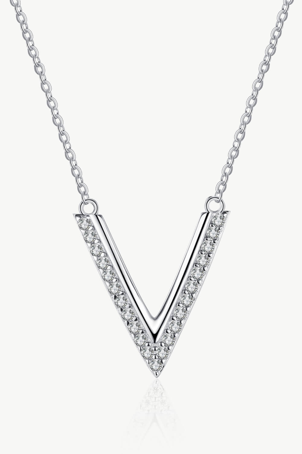 Adored Sterling Silver V Letter Pendant Necklace - Admiresty