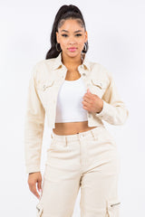 American Bazi Laced Back Cropped Jacket - Admiresty