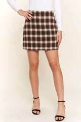 And The Why Full Size Brushed Plaid Mini Skirt - Admiresty