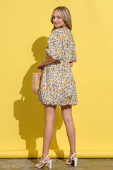 And The Why Full Size Floral Surplice Puff Sleeve Dress - Admiresty