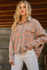 And The Why Full Size Plaid Button Up Raw Hem Shirt - Admiresty