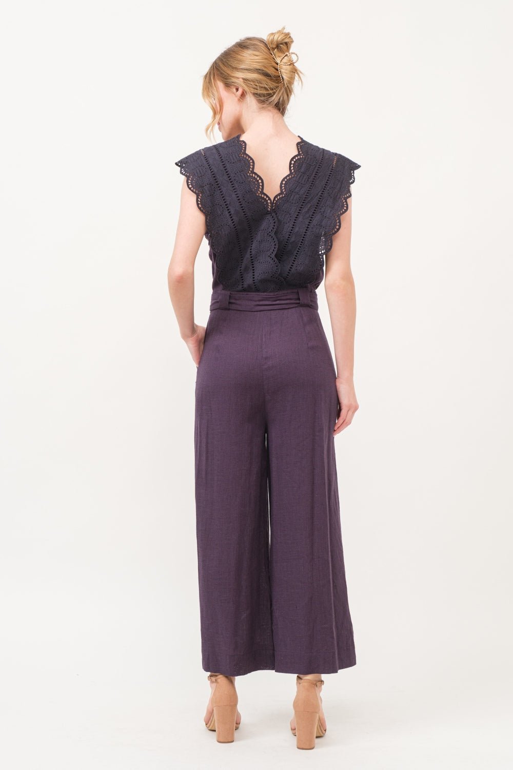 And The Why Laced Surplice Tie Waist Jumpsuit - Admiresty