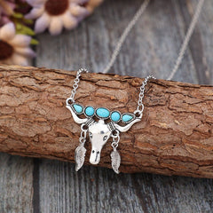 Artificial Turquoise Cow Shape Necklace - Admiresty