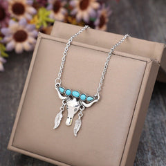 Artificial Turquoise Cow Shape Necklace - Admiresty