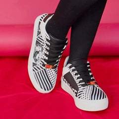 Nicole Lee USA Printed Vegan Leather Lace Up Sneakers