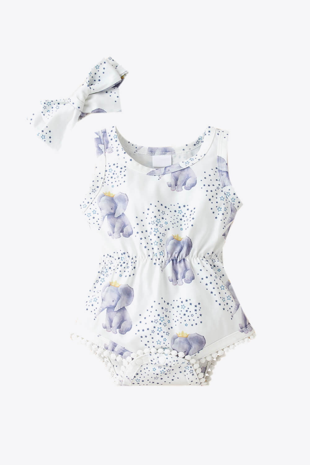 Baby Girl Elephant Print Bodysuit - Admiresty