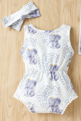 Baby Girl Elephant Print Bodysuit - Admiresty