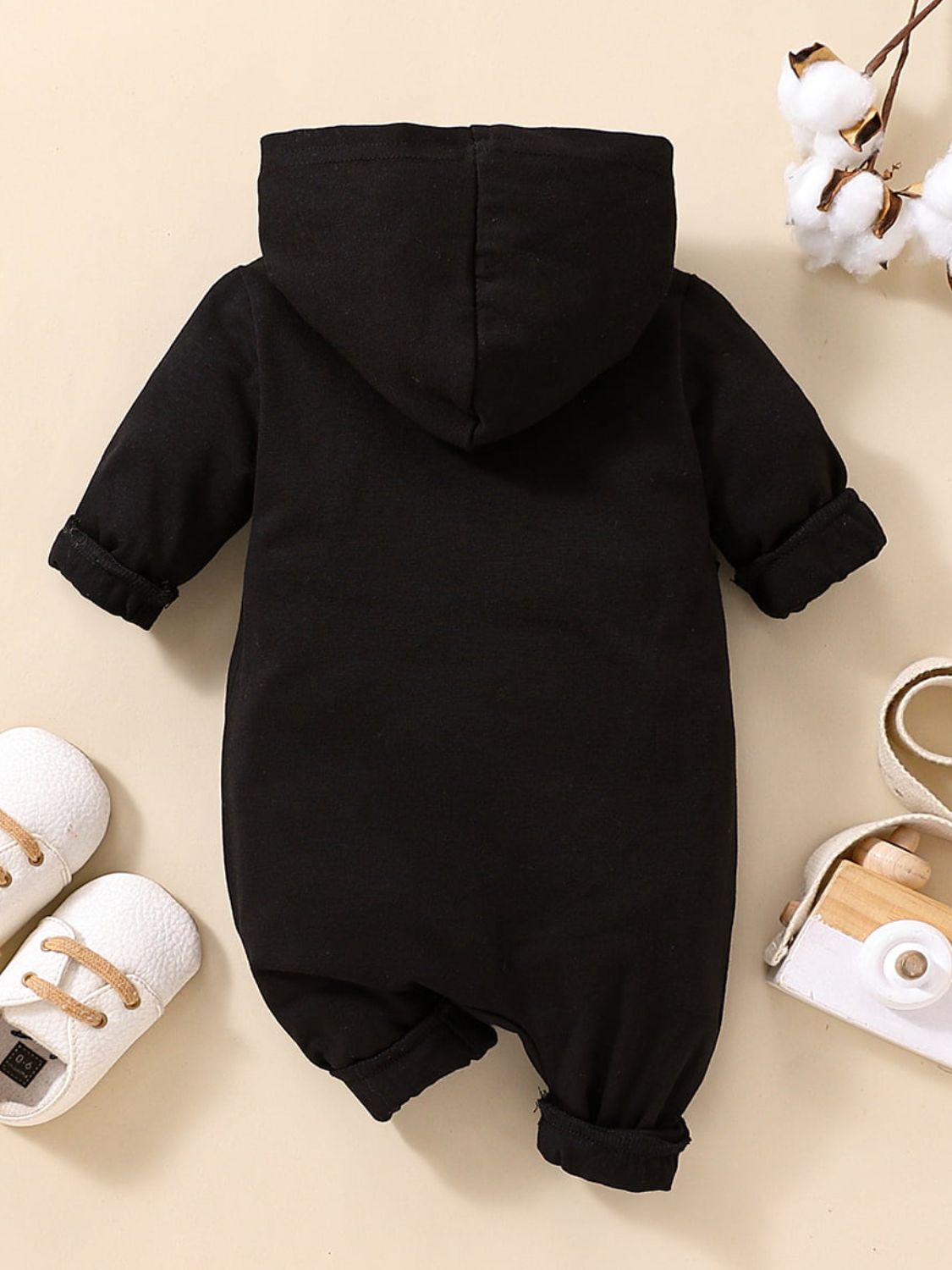 Baby LITTLE BOSS Graphic Hooded Jumpsuit - Admiresty