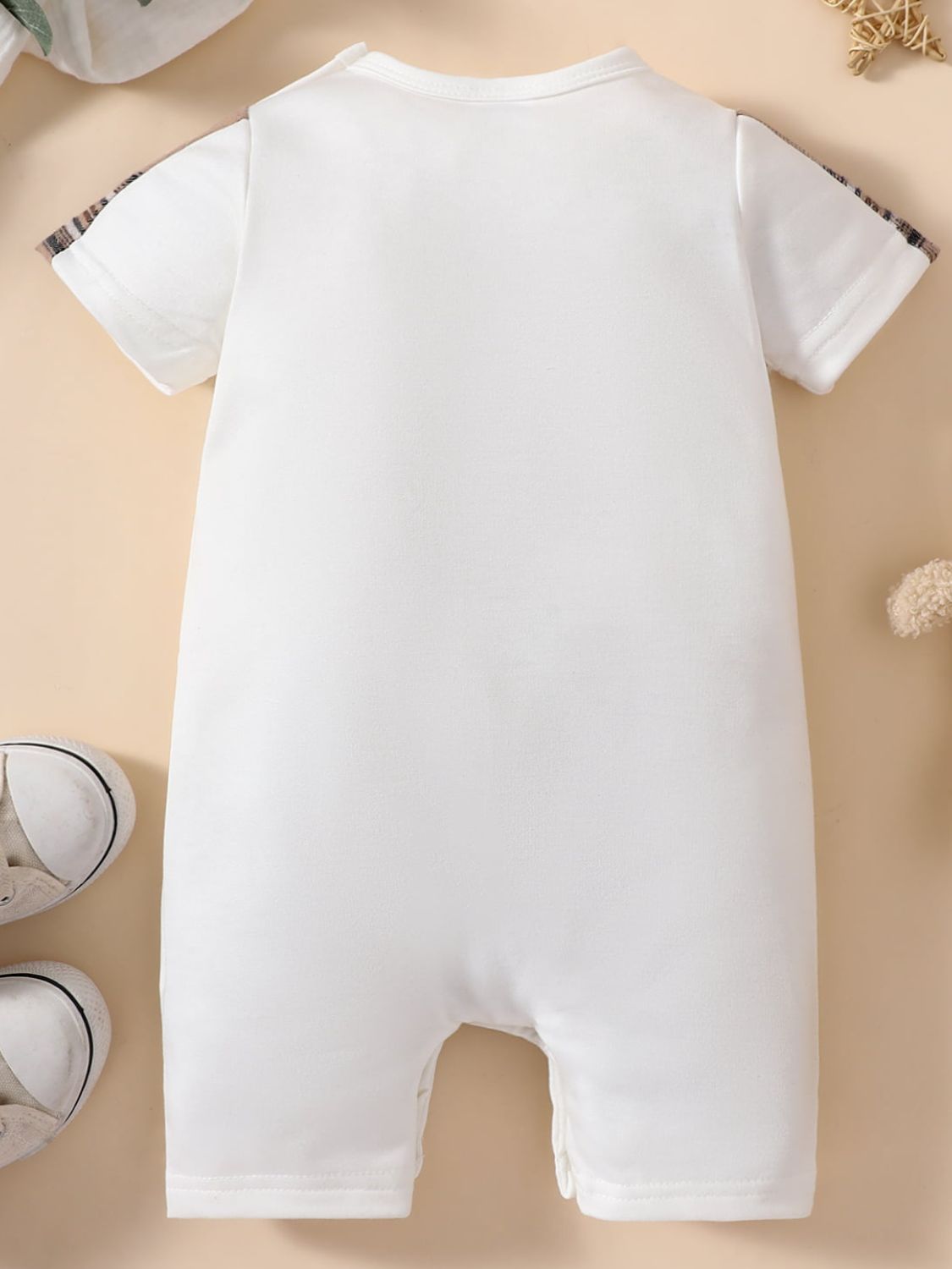 Baby MINI BOSS Bear Graphic Short Sleeve Jumpsuit - Admiresty