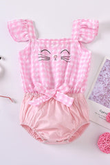 Baby Plaid Cat Graphic Bodysuit - Admiresty