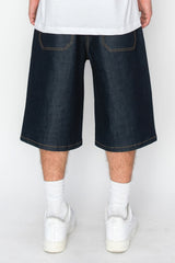 Baggy Fit Raw Denim Shorts - Admiresty