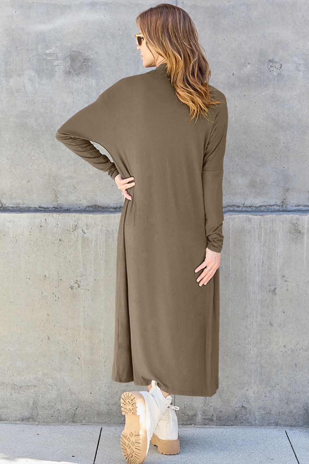 Basic Bae Full Size Open Front Long Sleeve Cover Up - Admiresty