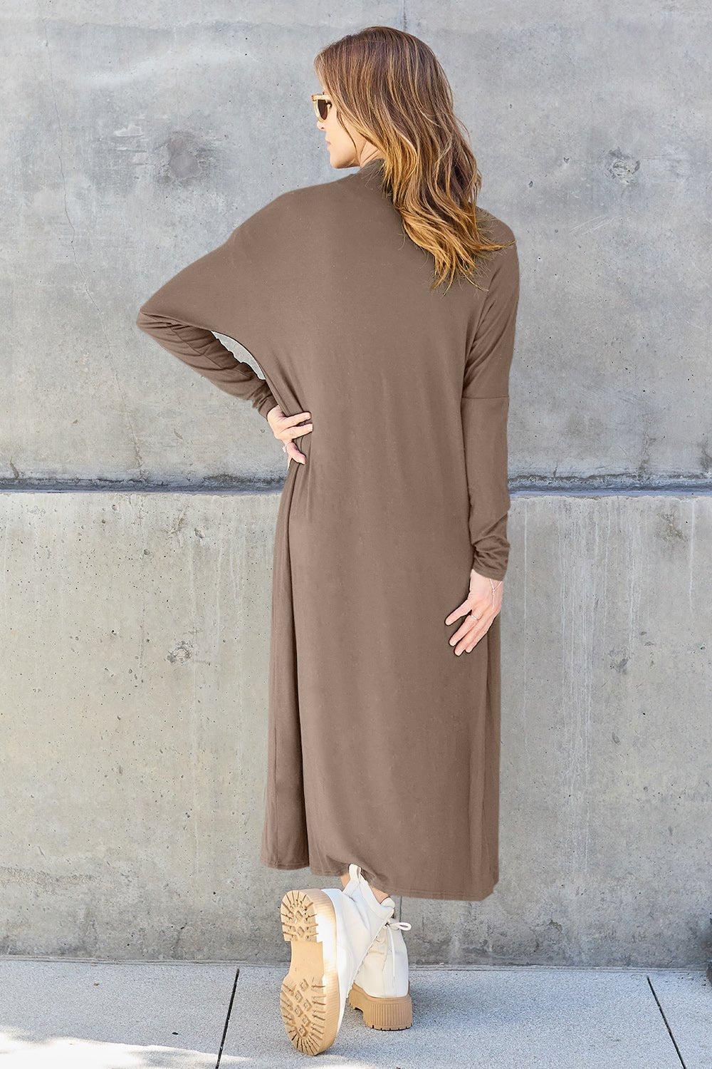 Basic Bae Full Size Open Front Long Sleeve Cover Up - Admiresty