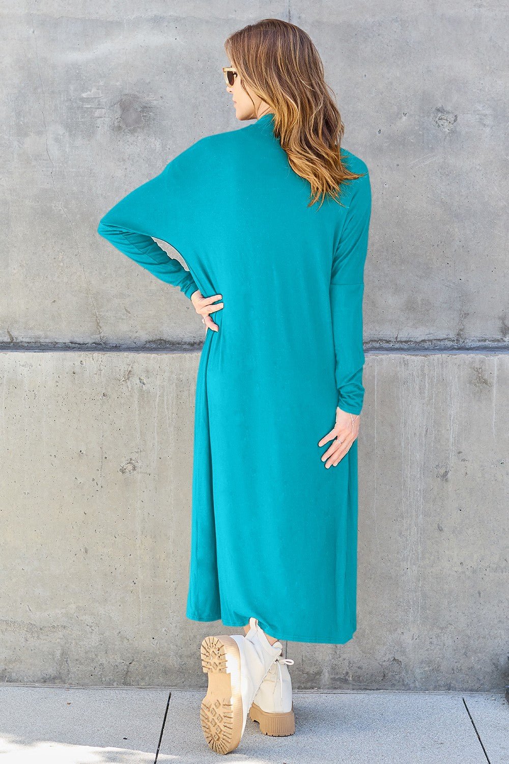 Basic Bae Full Size Open Front Long Sleeve Cover Up - Admiresty