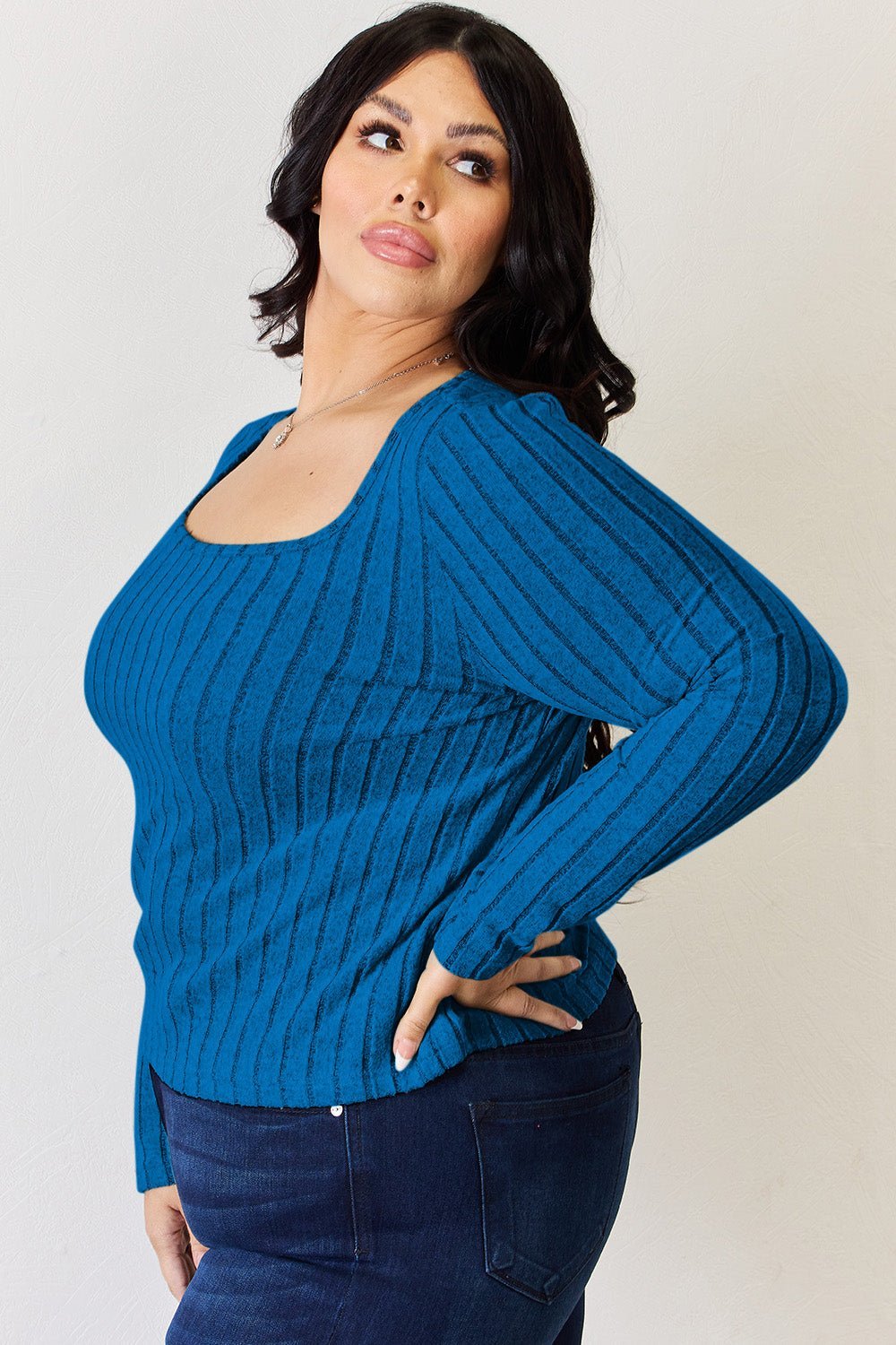 Basic Bae Full Size Ribbed Long Sleeve T - Shirt - Admiresty