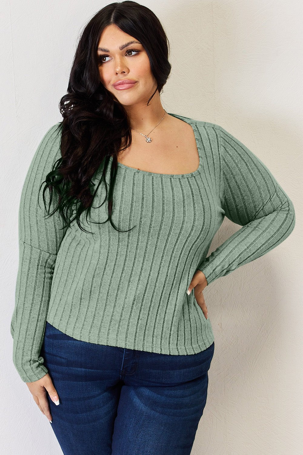 Basic Bae Full Size Ribbed Long Sleeve T - Shirt - Admiresty