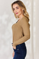 Basic Bae Full Size Ribbed Long Sleeve T - Shirt - Admiresty