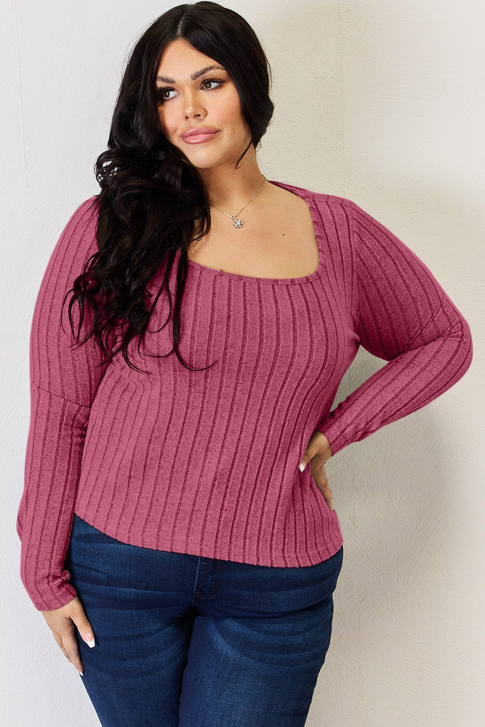 Basic Bae Full Size Ribbed Long Sleeve T - Shirt - Admiresty