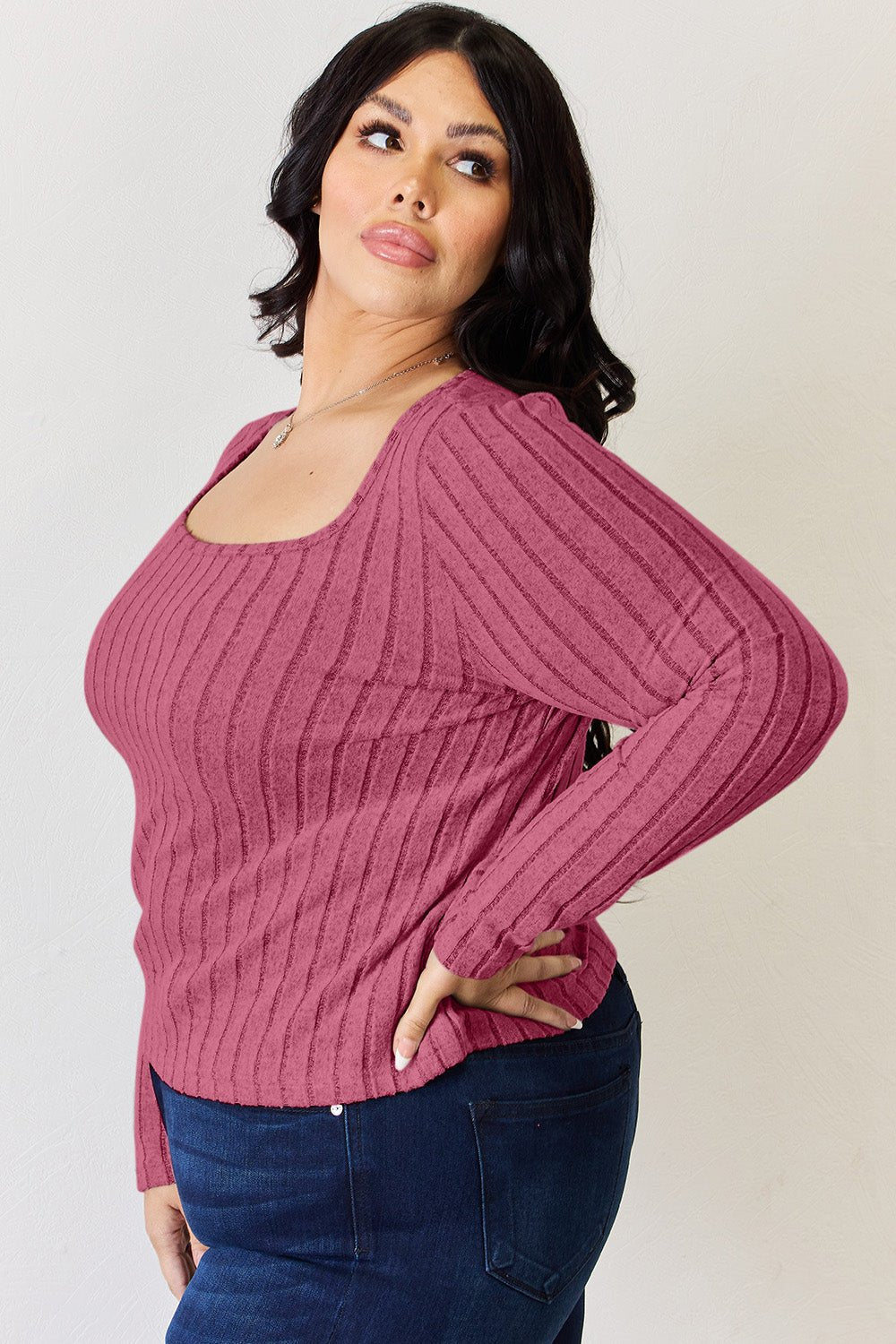 Basic Bae Full Size Ribbed Long Sleeve T - Shirt - Admiresty