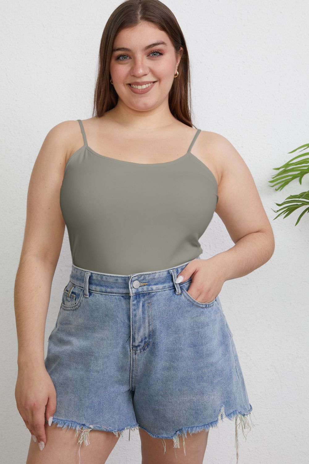 Basic Bae Full Size Round Neck Slim Cami - Admiresty