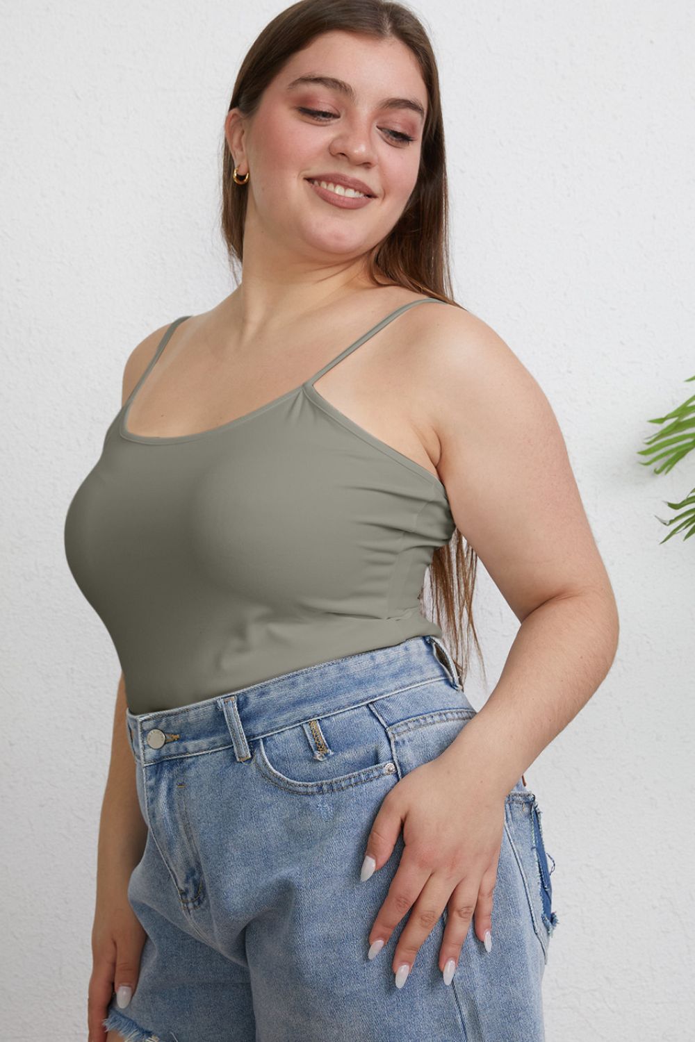 Basic Bae Full Size Round Neck Slim Cami - Admiresty