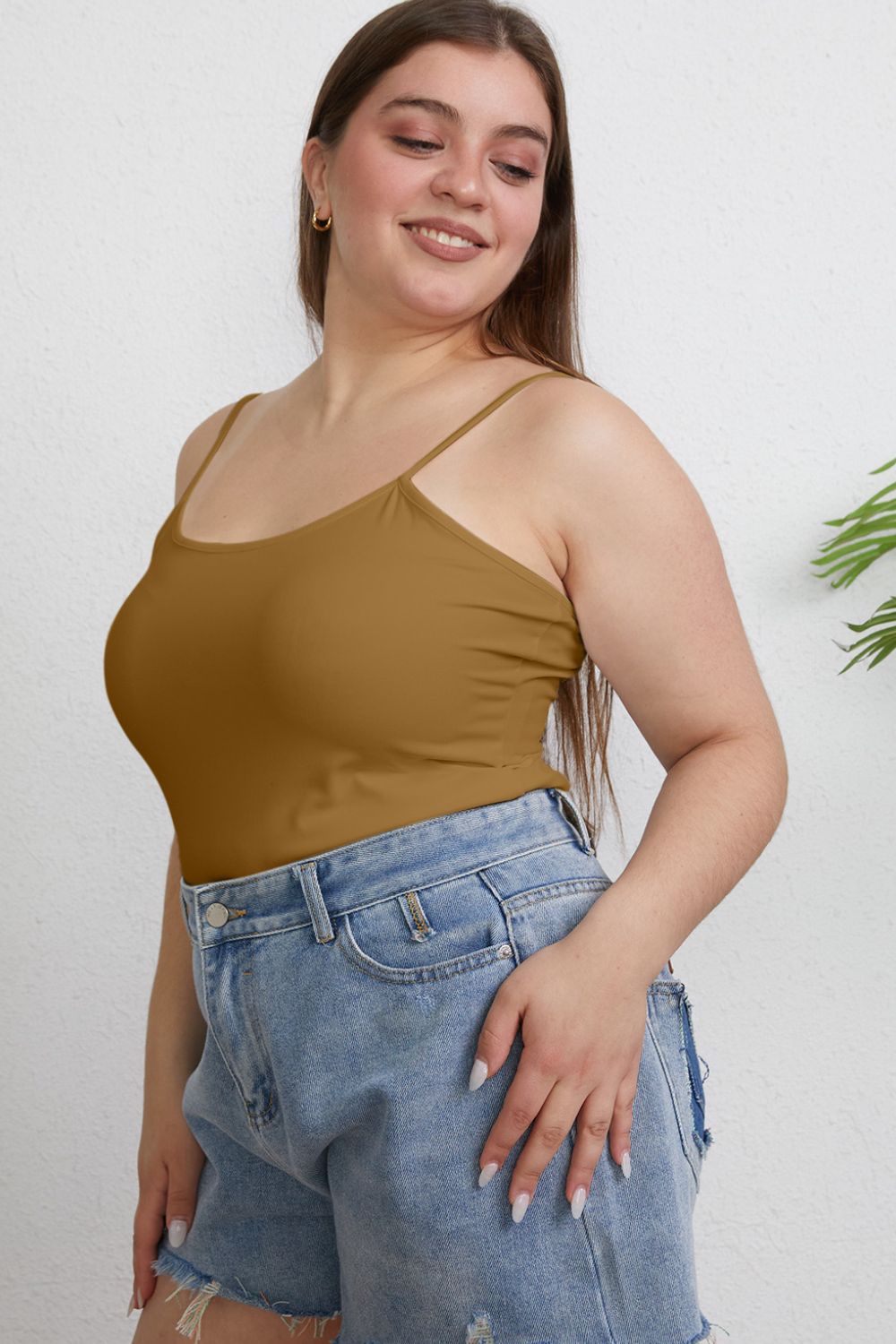 Basic Bae Full Size Round Neck Slim Cami - Admiresty