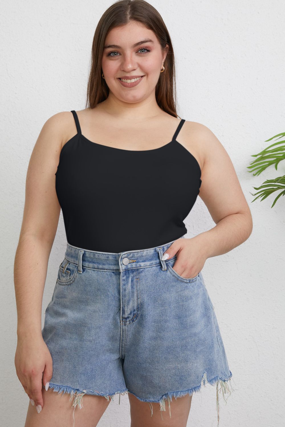 Basic Bae Full Size Round Neck Slim Cami - Admiresty