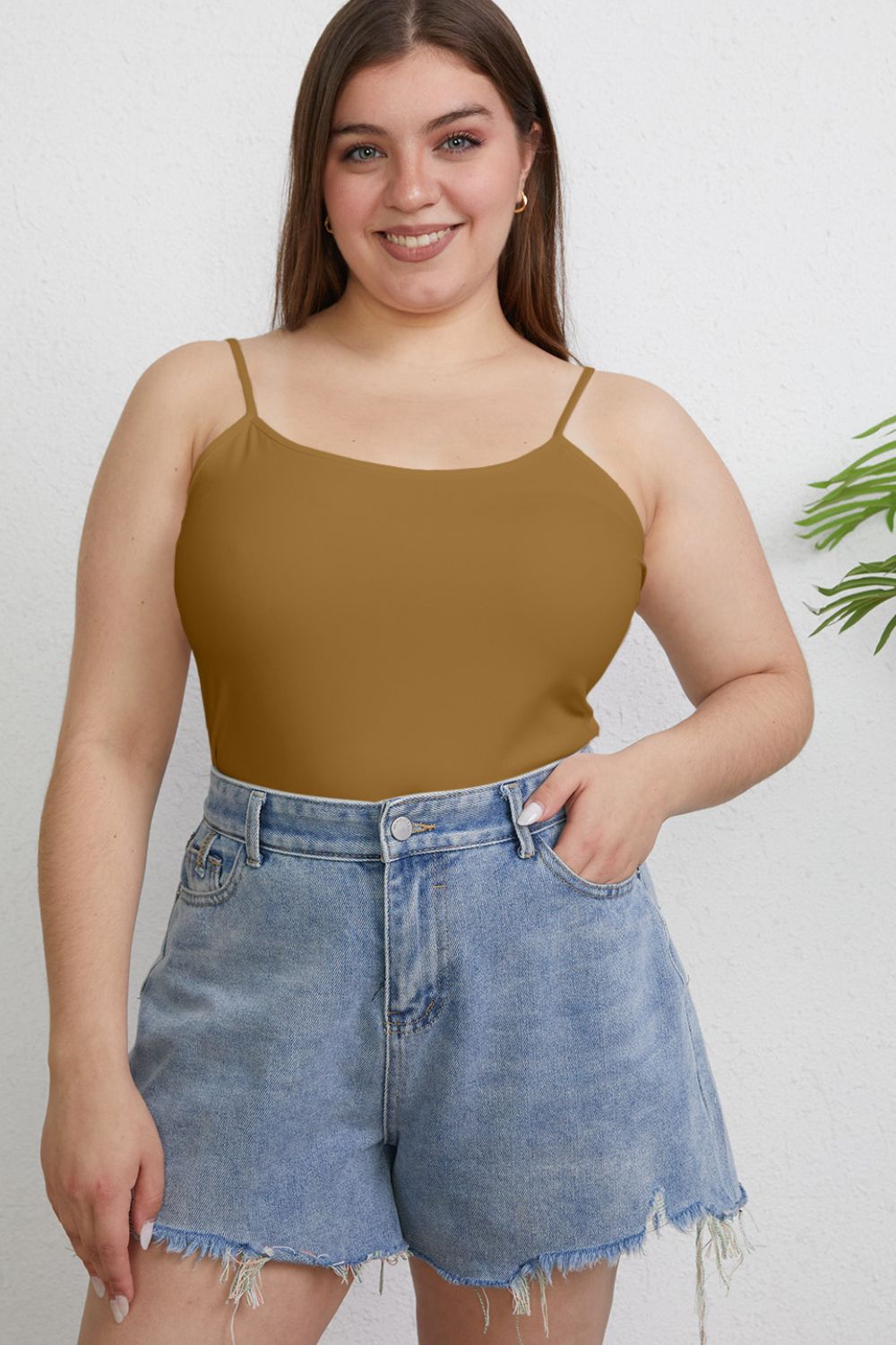 Basic Bae Full Size Round Neck Slim Cami - Admiresty