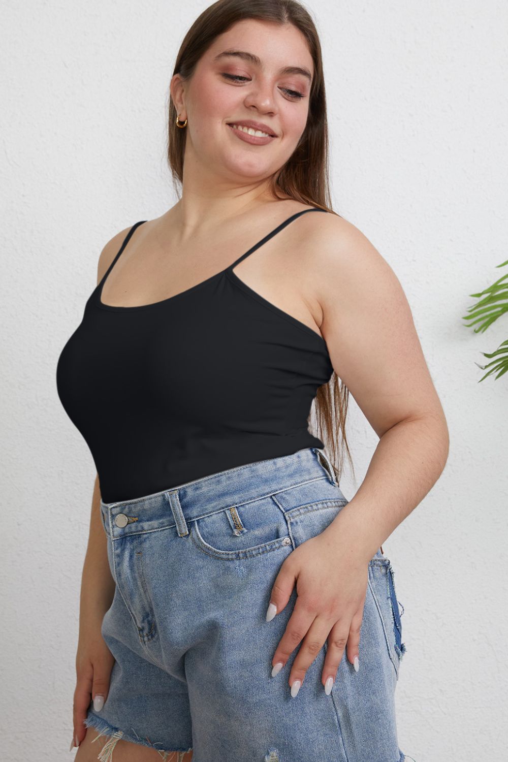 Basic Bae Full Size Round Neck Slim Cami - Admiresty