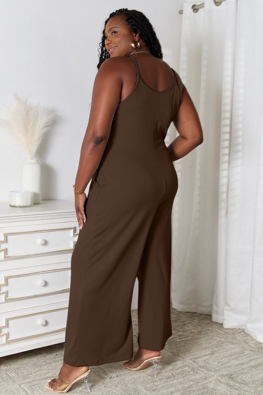 Basic Bae Full Size Spaghetti Strap V - Neck Jumpsuit - Admiresty