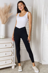 Basic Bae V - Waistband Sports Leggings - Admiresty