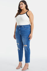 BAYEAS Full Size Distressed High Waist Mom Jeans - Admiresty