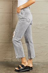 BAYEAS High Waisted Cropped Mom Jeans - Admiresty