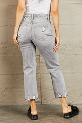 BAYEAS High Waisted Cropped Mom Jeans - Admiresty