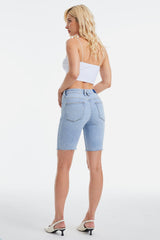 BAYEAS Mid Rise Stretch Denim Shorts - Admiresty