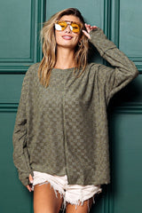 BiBi Checkered Thumbhole Long Sleeve T - Shirt - Admiresty