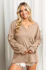 BiBi Exposed Seam Long Sleeve Top - Admiresty