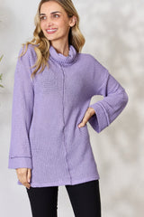 BiBi Exposed Seam Waffle Knit Top - Admiresty