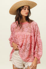 BiBi Floral Lace Long Sleeve Top - Admiresty