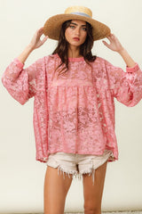 BiBi Floral Lace Long Sleeve Top - Admiresty