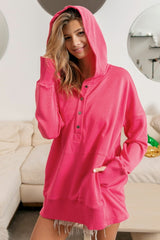 BiBi Half Snap Thumbhole Long Sleeve Hoodie - Admiresty